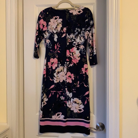 INC International Concepts dress in navy floral, size small. - Picture 2 of 4